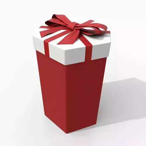 Gift Box - Tall Hexagon with Fixed Ribbon Bow