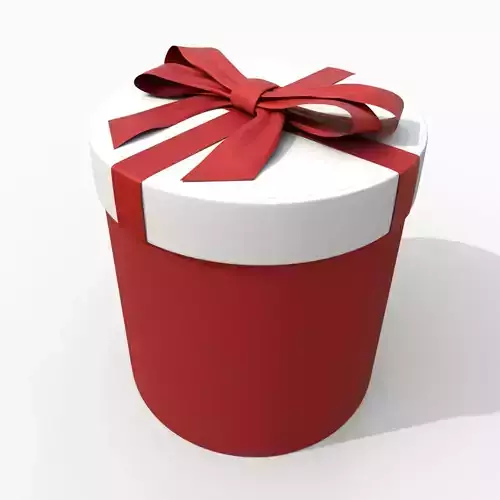 Gift Box - Round with Fixed Ribbon Bow
