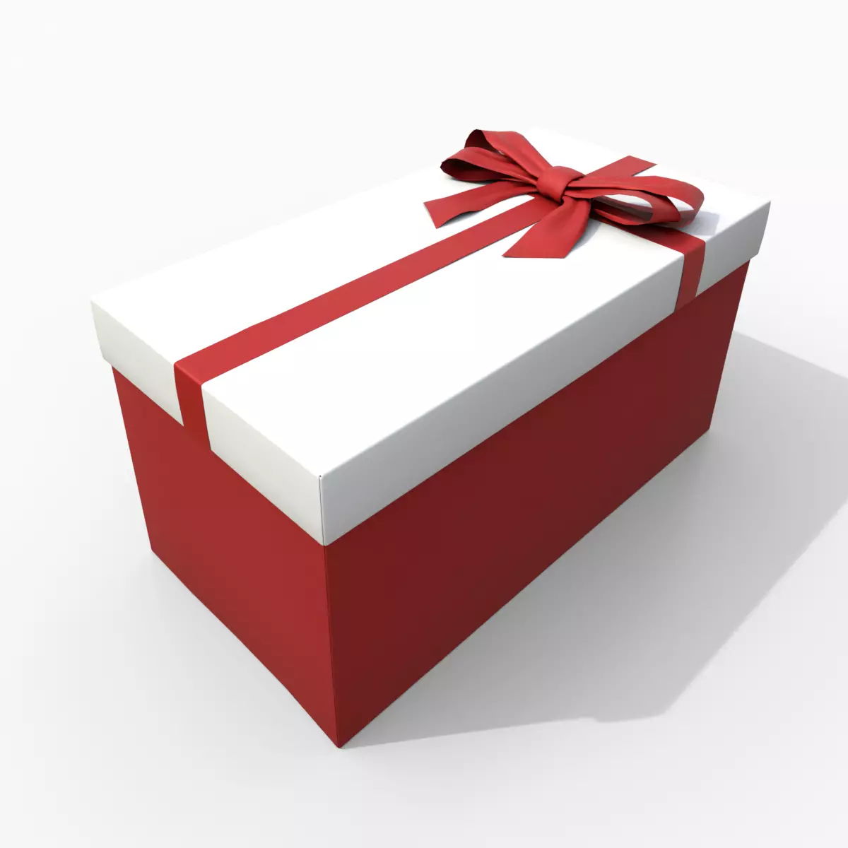 Gift Box - Rectangular with Fixed Ribbon Bow Low-poly 3D model
