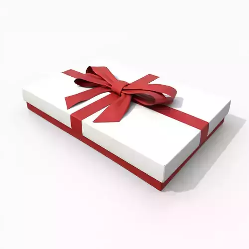 Gift Box - Flat Rectangular with Fixed Ribbon Bow