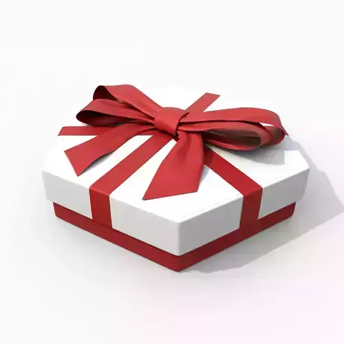 Gift Box - Flat Hexagon with Fixed Ribbon Bow