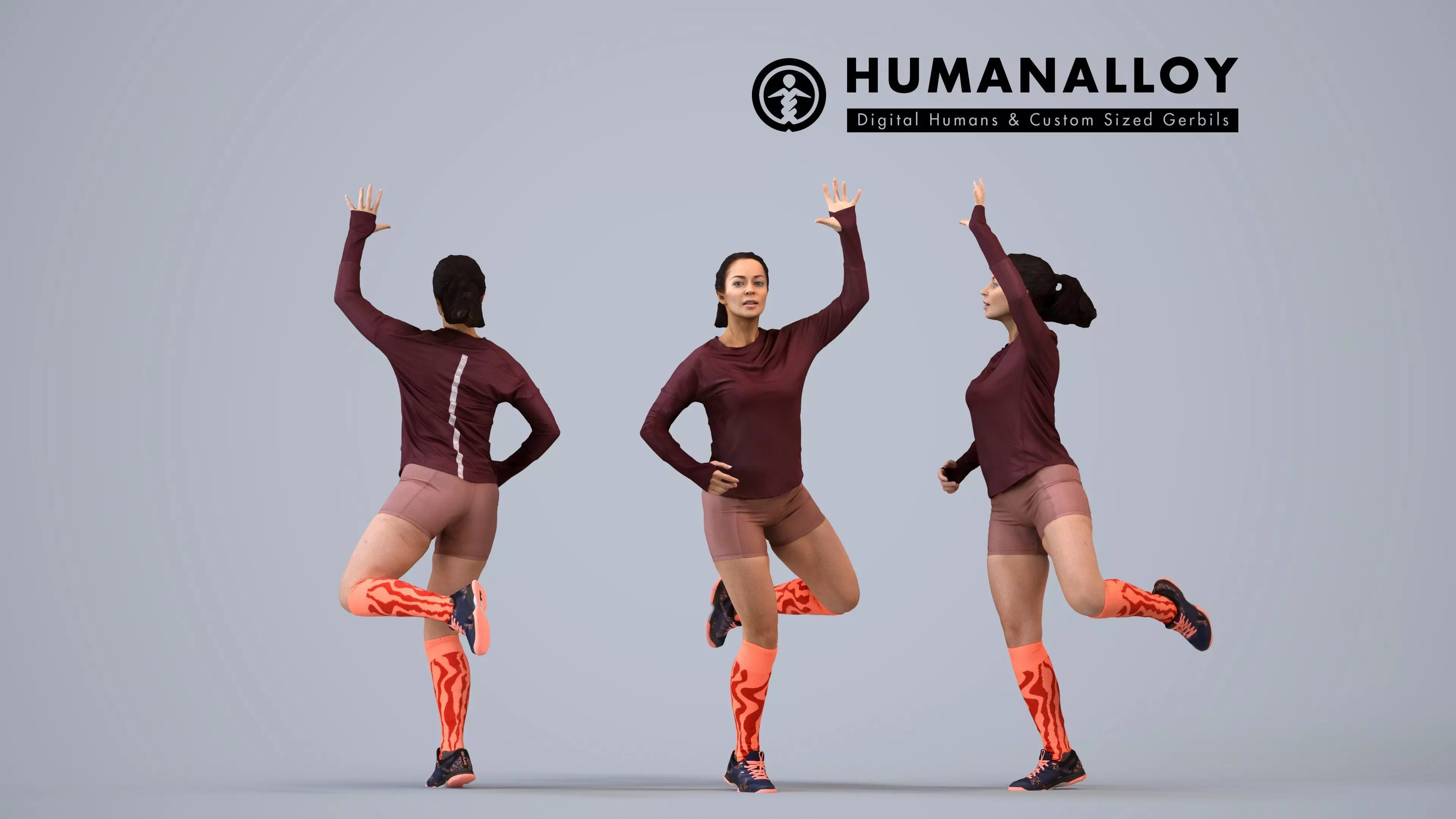 00567Nicole003 - Adult Caucasian woman running in athletic wear 3D model