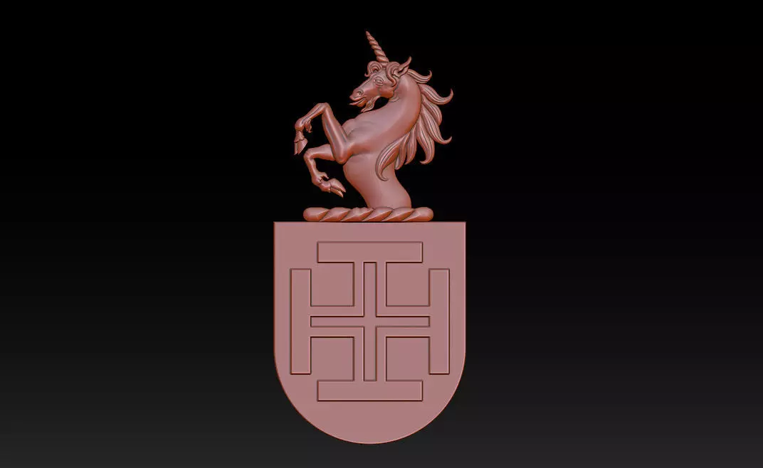 Unicorn Heraldic Crest 3D print model