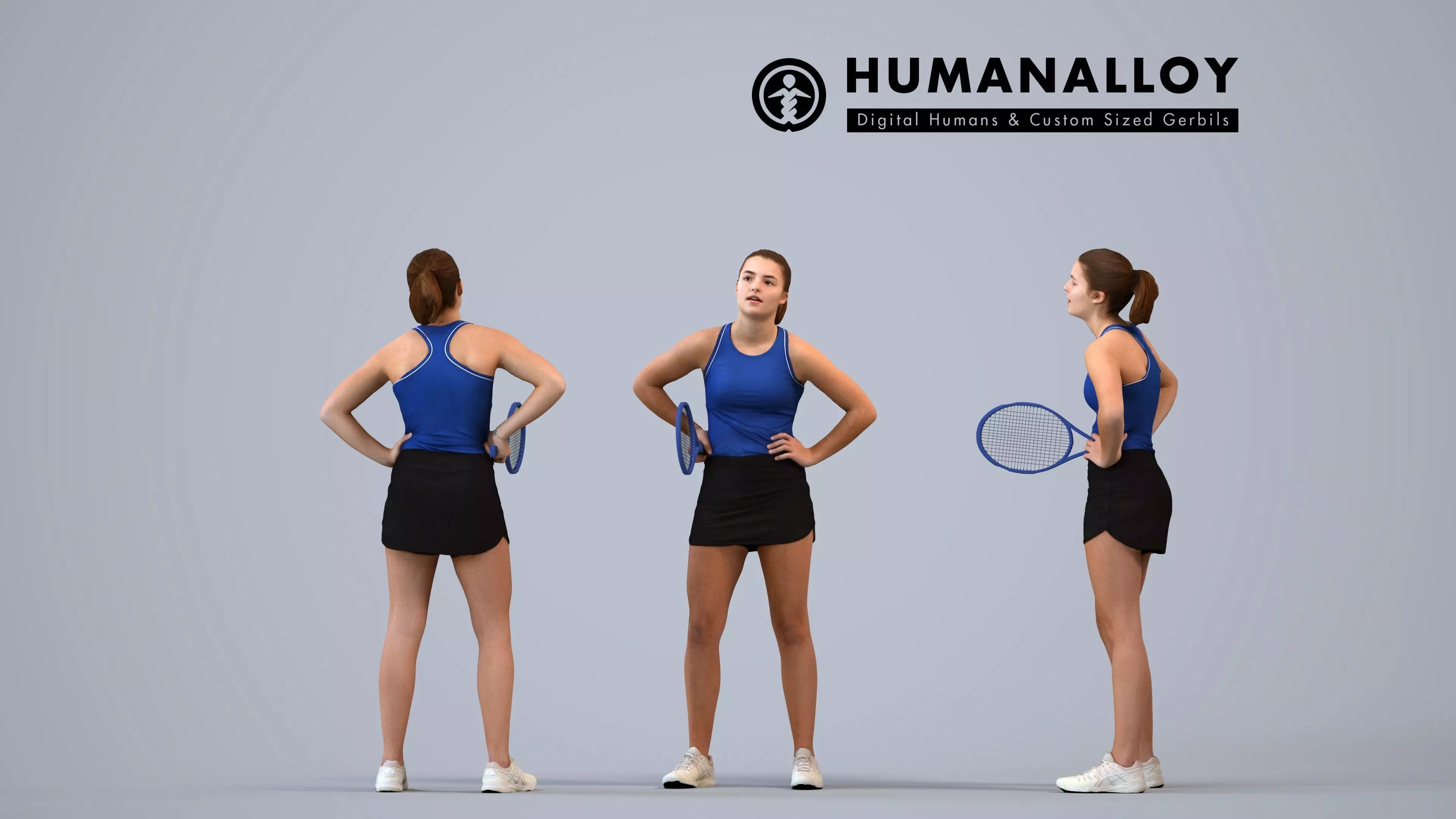 00575Bella003 - Teen Caucasian female exercising in sportswear 3D model