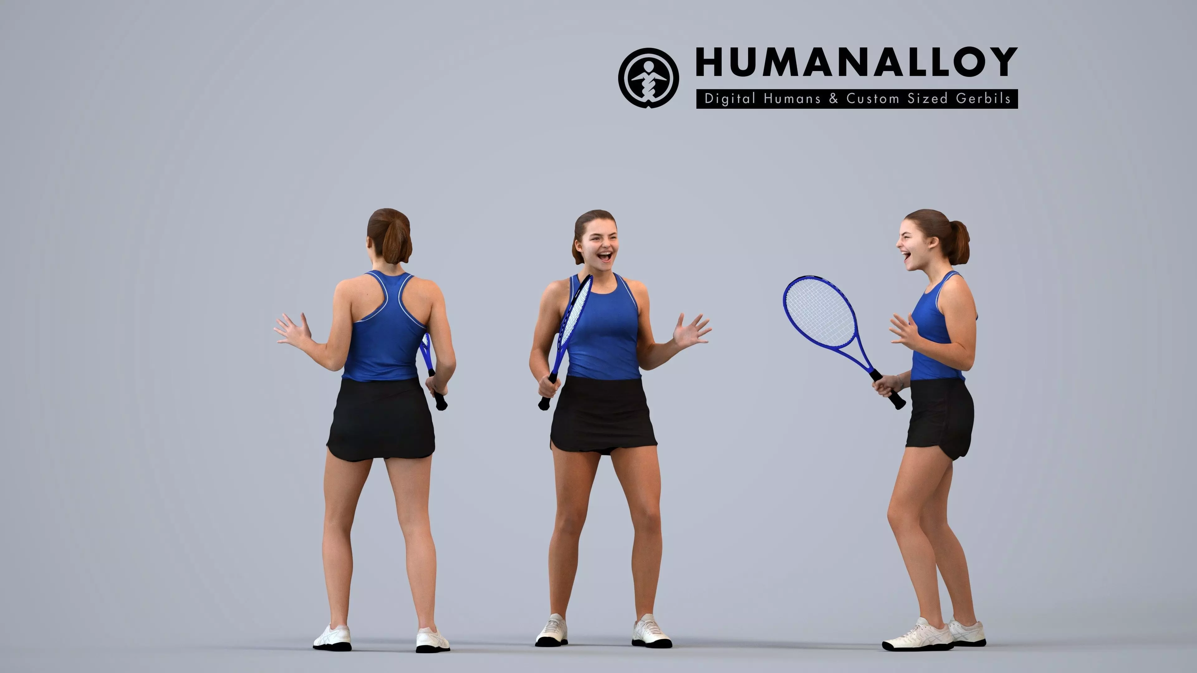 00575Bella008 - Teen Caucasian female exercising in sportwear 3D model