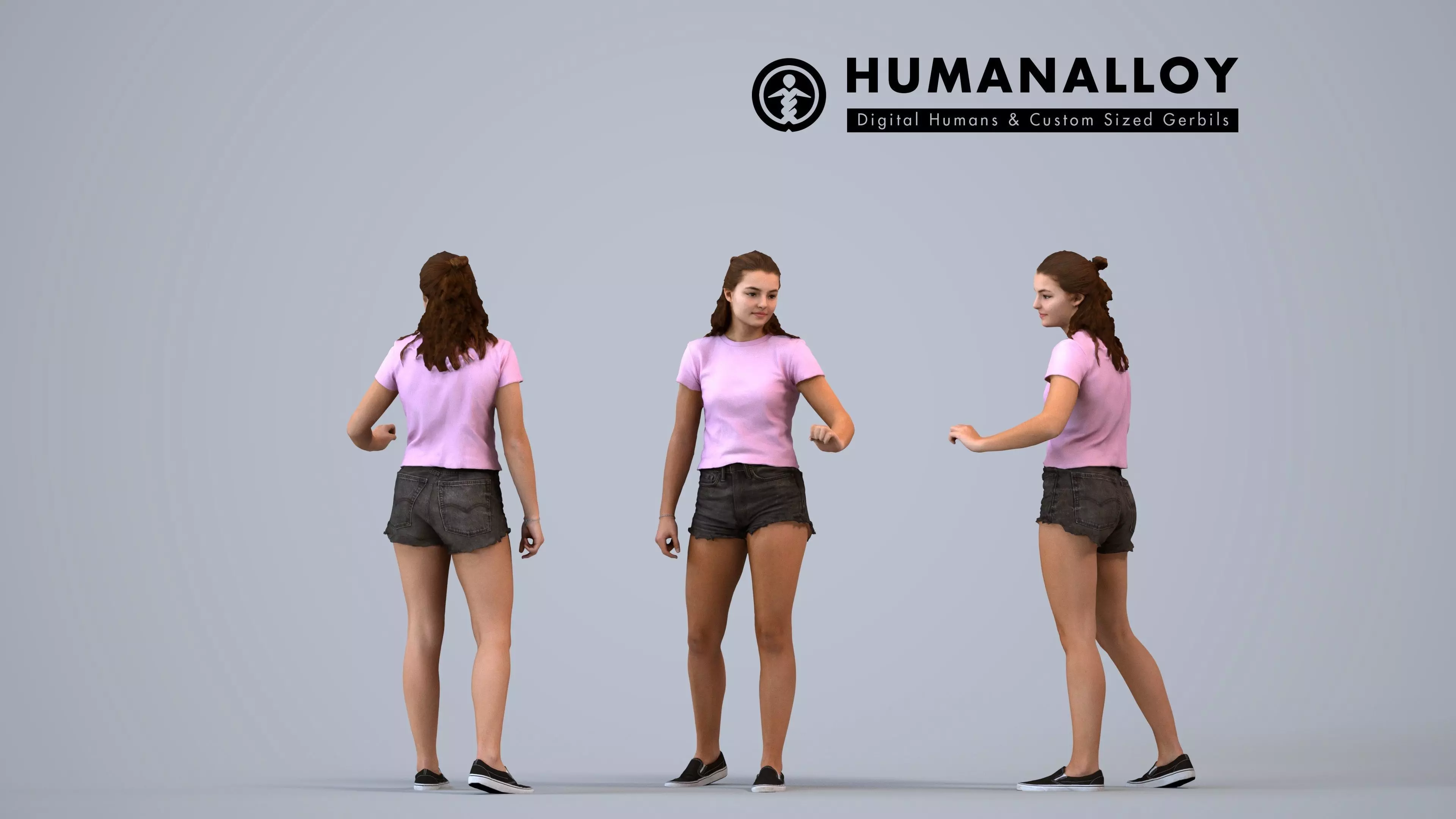00577Bella004 - Teen Caucasian female standing in public space 3D model