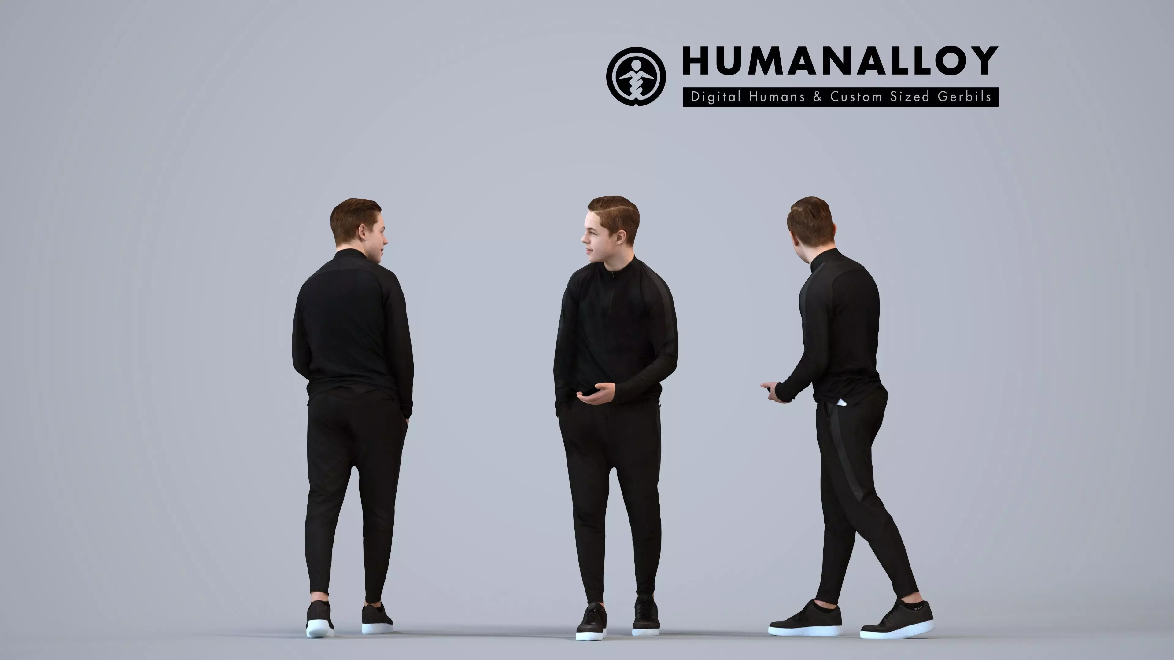 00586Kyle007 - Teen Caucasian male walking publicly with 3D model