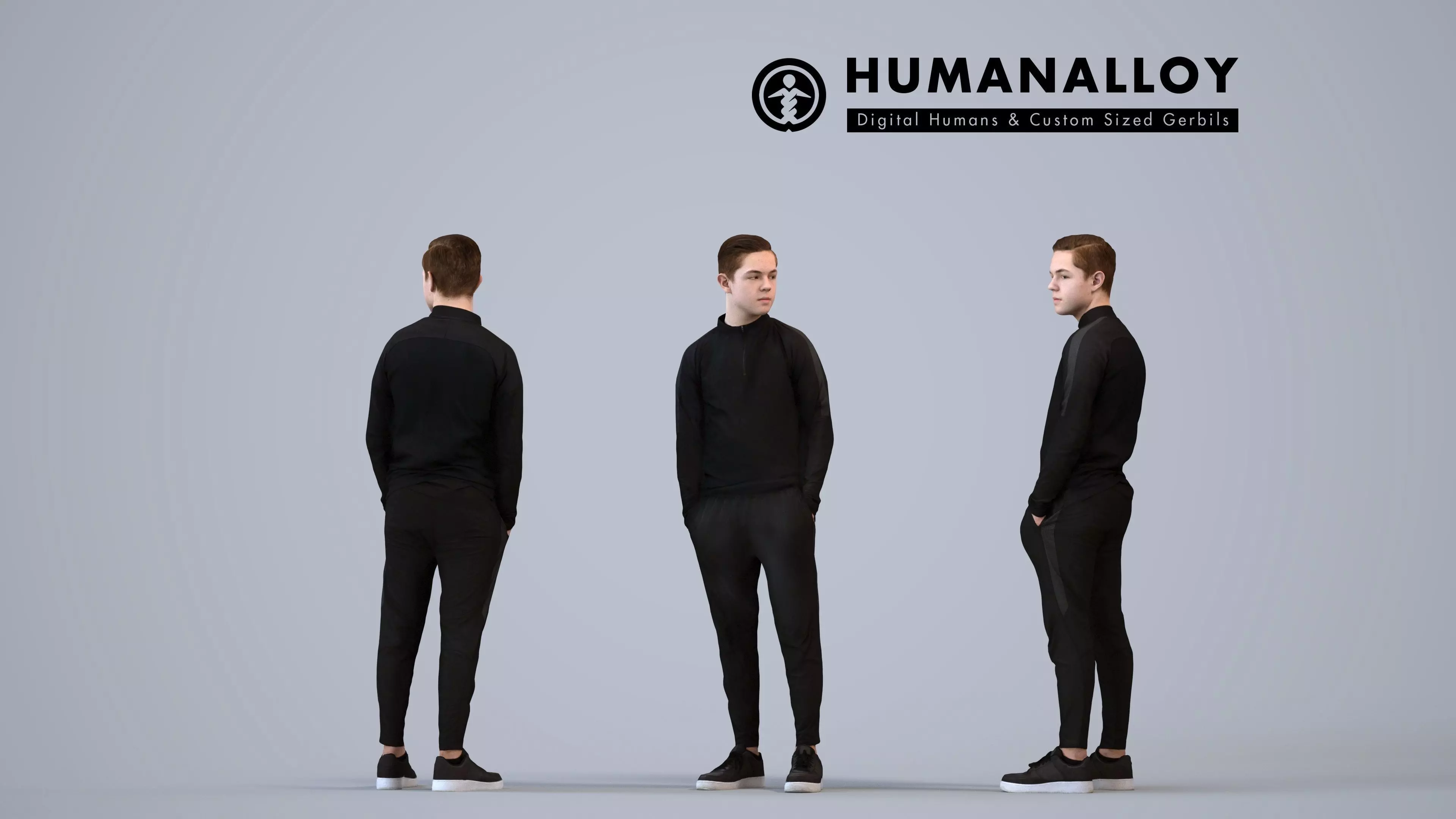 00586Kyle008 - Teen Caucasian male waiting in public wearing 3D model