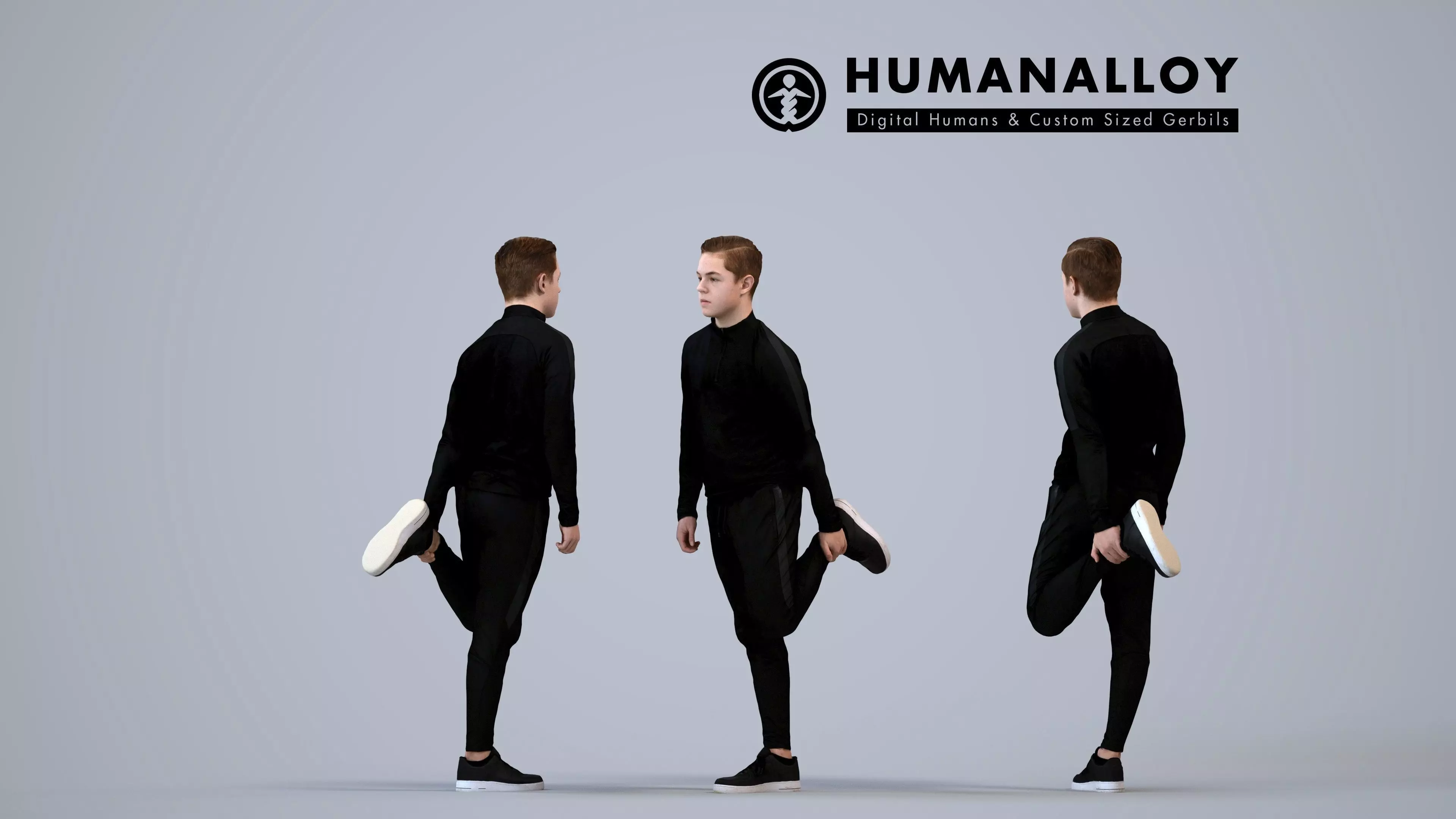 00586Kyle009 - Teen Caucasian male running in sport attire for 3D model