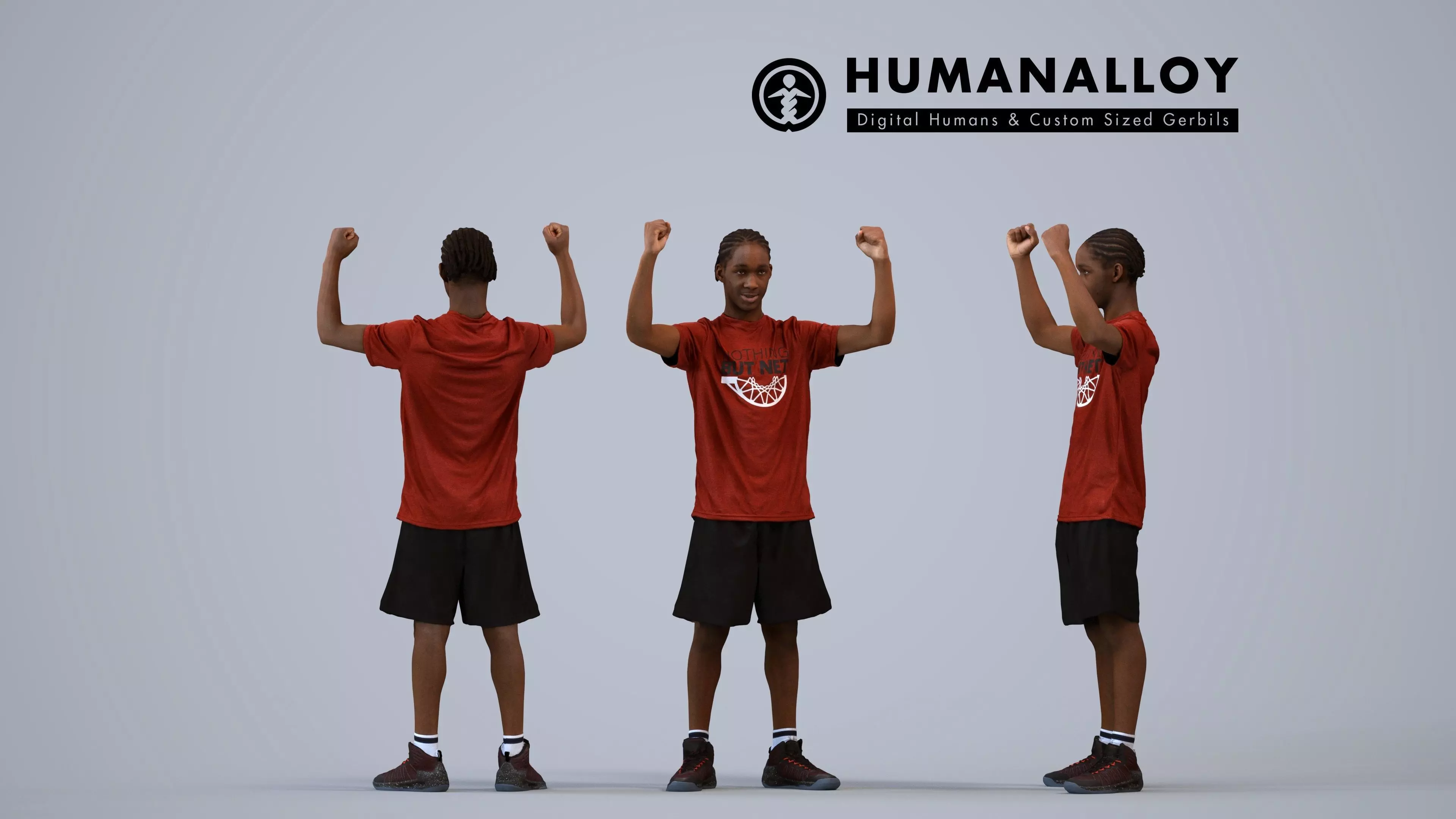 00587Jimmy006 - Teen Black male exercising in summer sportswear 3D model