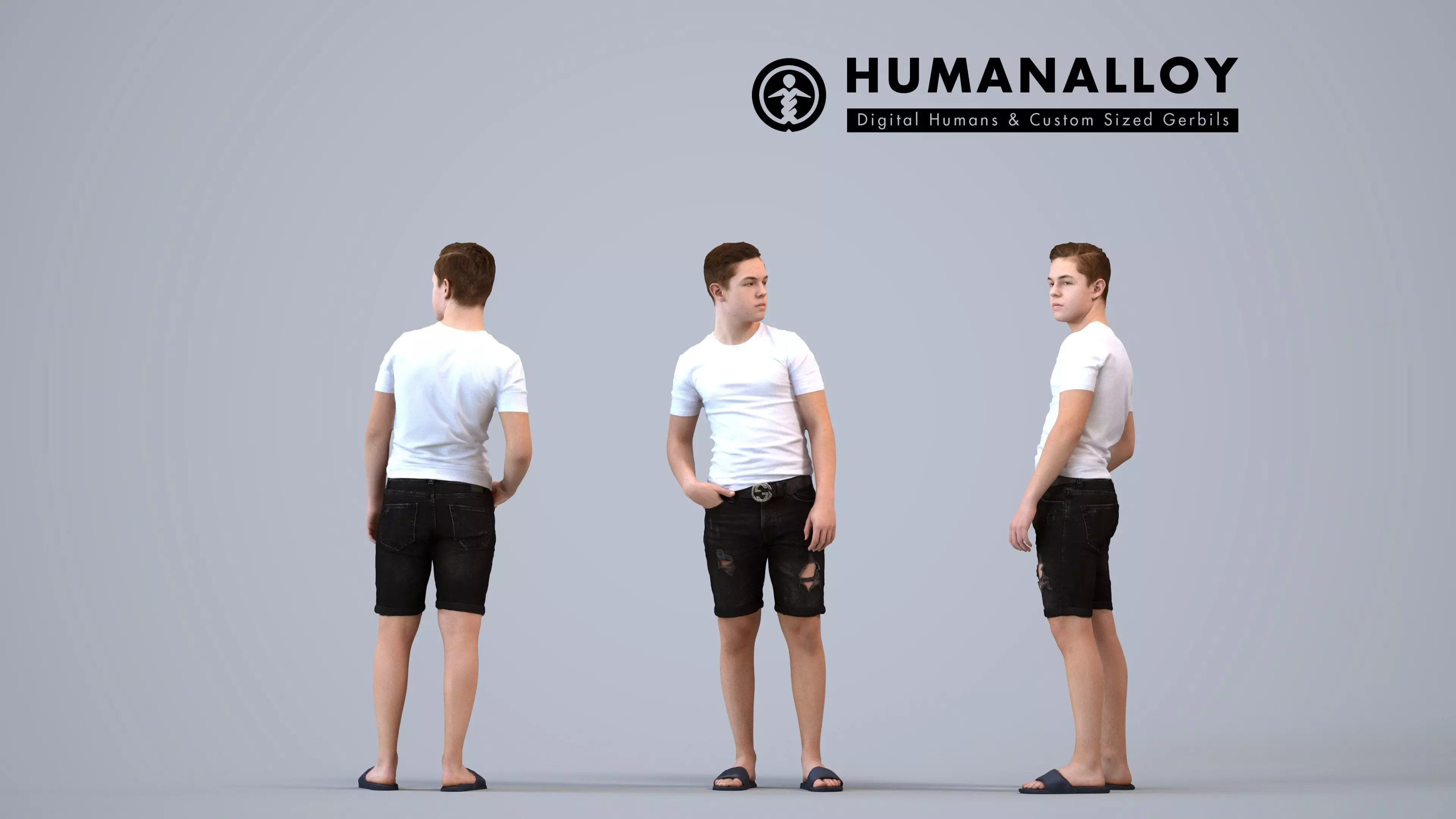 00590Kyle004 - Teen Caucasian male waiting in public space 3D model
