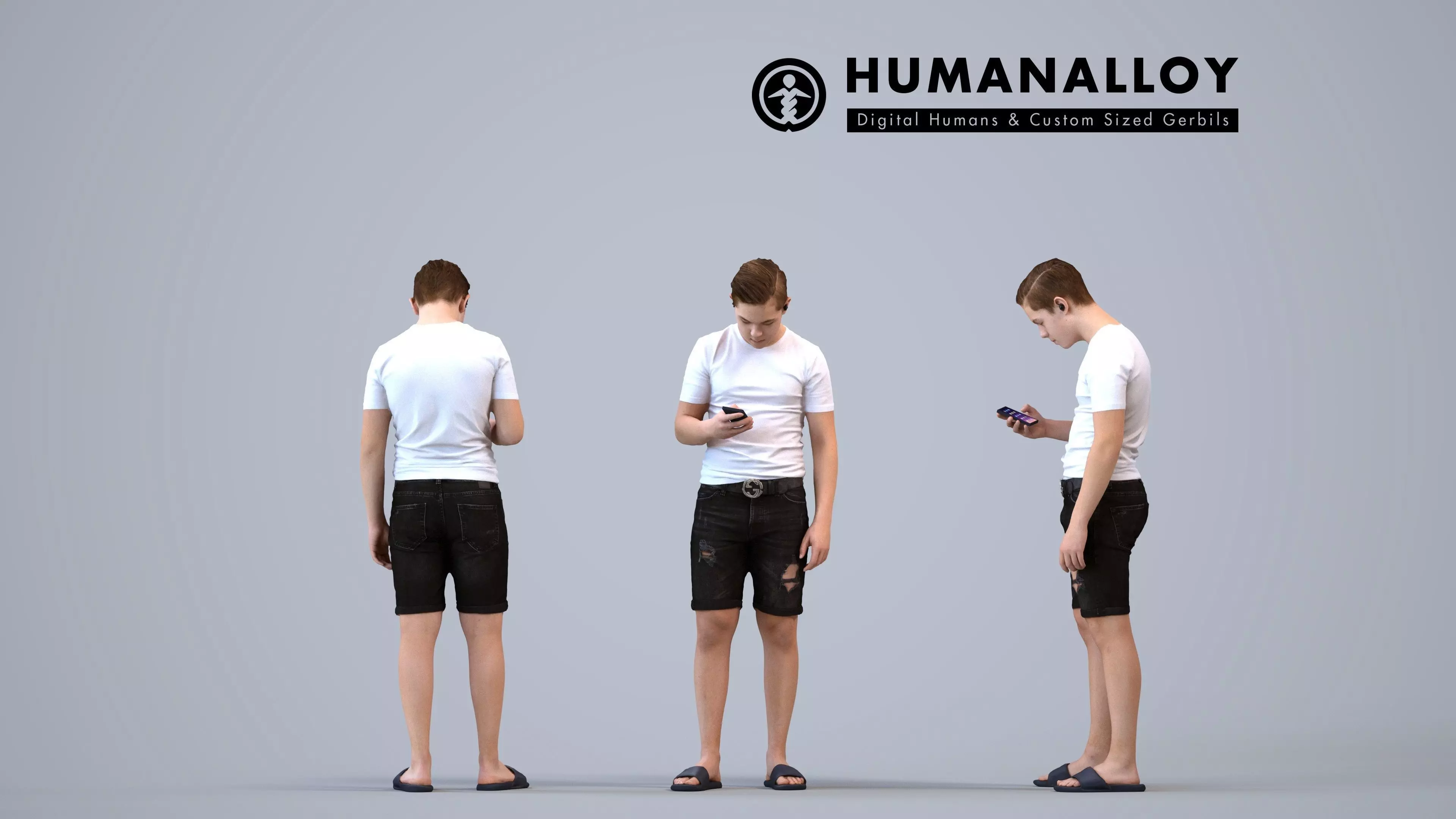 00590Kyle007 - Teen Caucasian male standing in public space 3D model