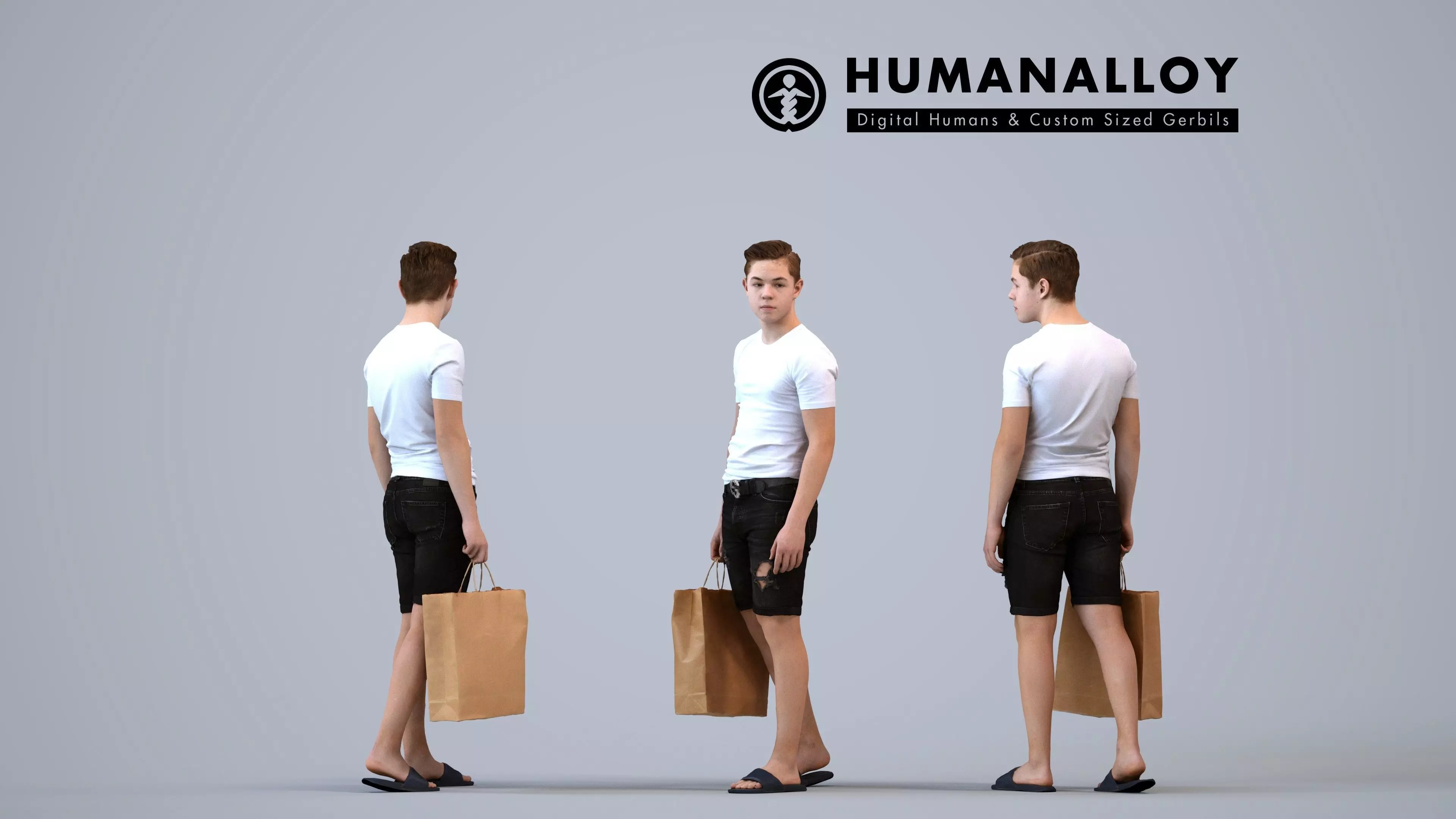 00590Kyle011 - Teen Caucasian male shopping in retail 3D model