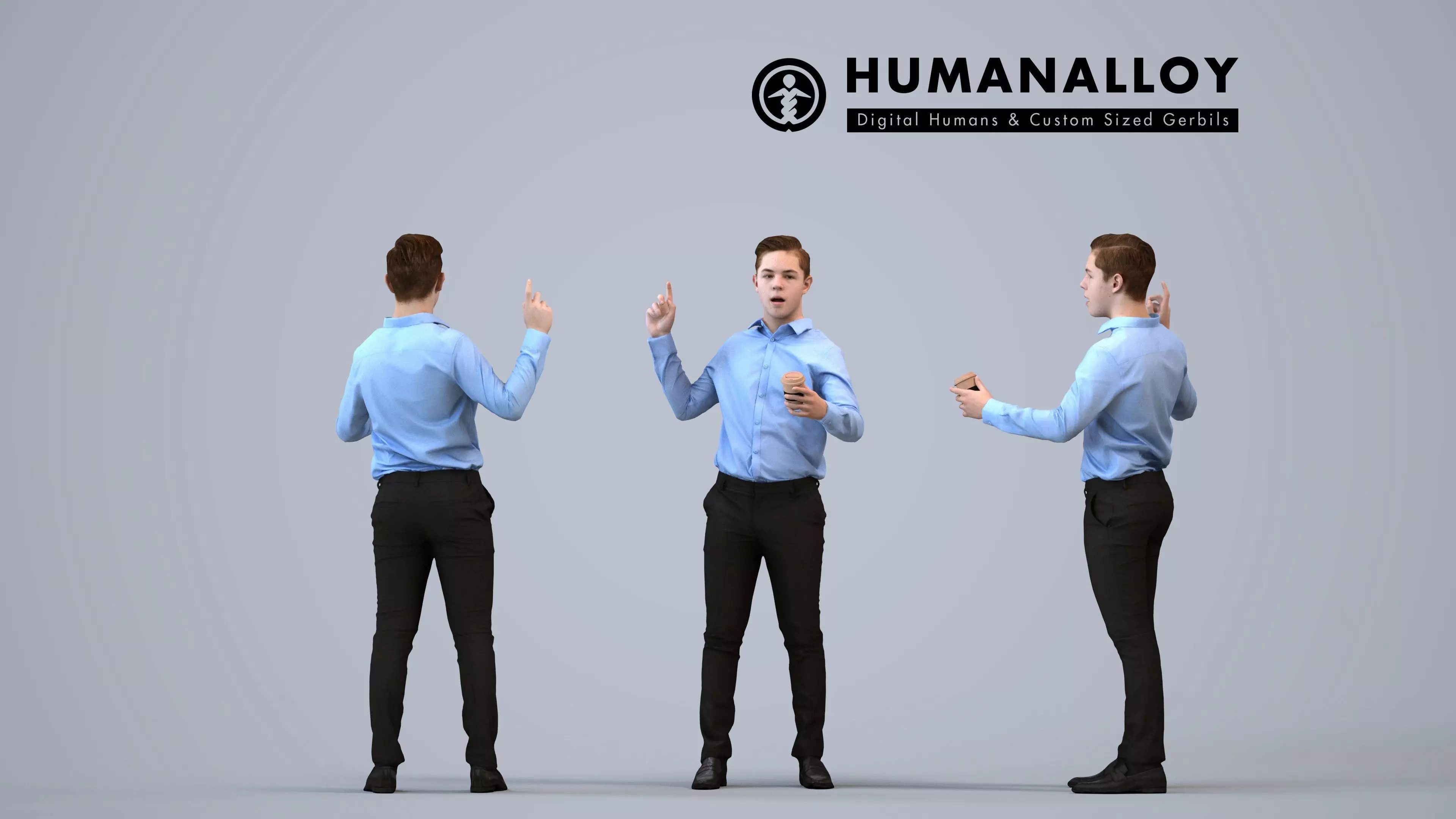 00592Kyle011 - Teen Caucasian male standing in school setting 3D model