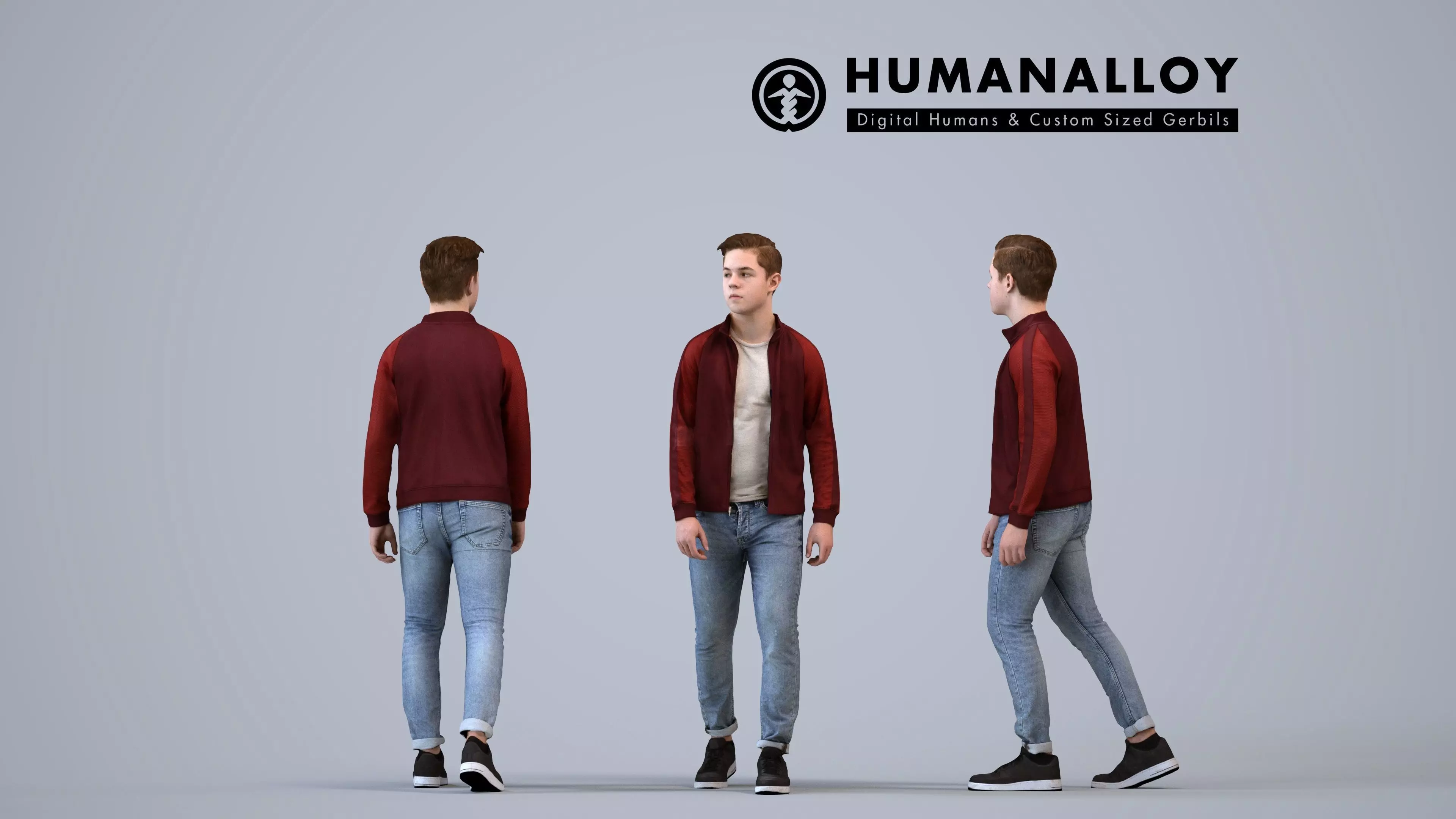 00594Kyle003 - Teen Caucasian male walking through public space 3D model