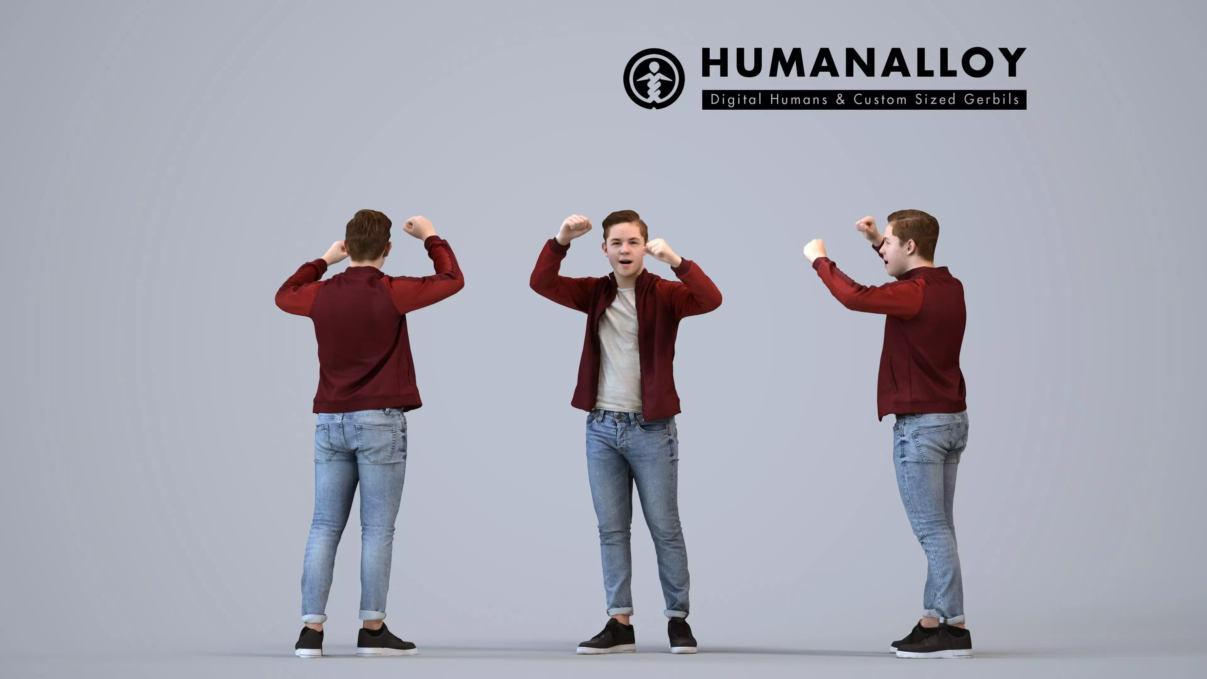 00594Kyle012 - Teen Caucasian male exercising in public wearing 3D model