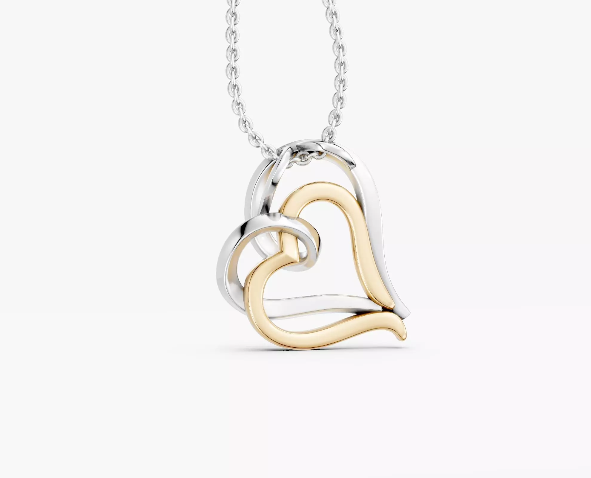 zhp010 double heart pendant 3D print model