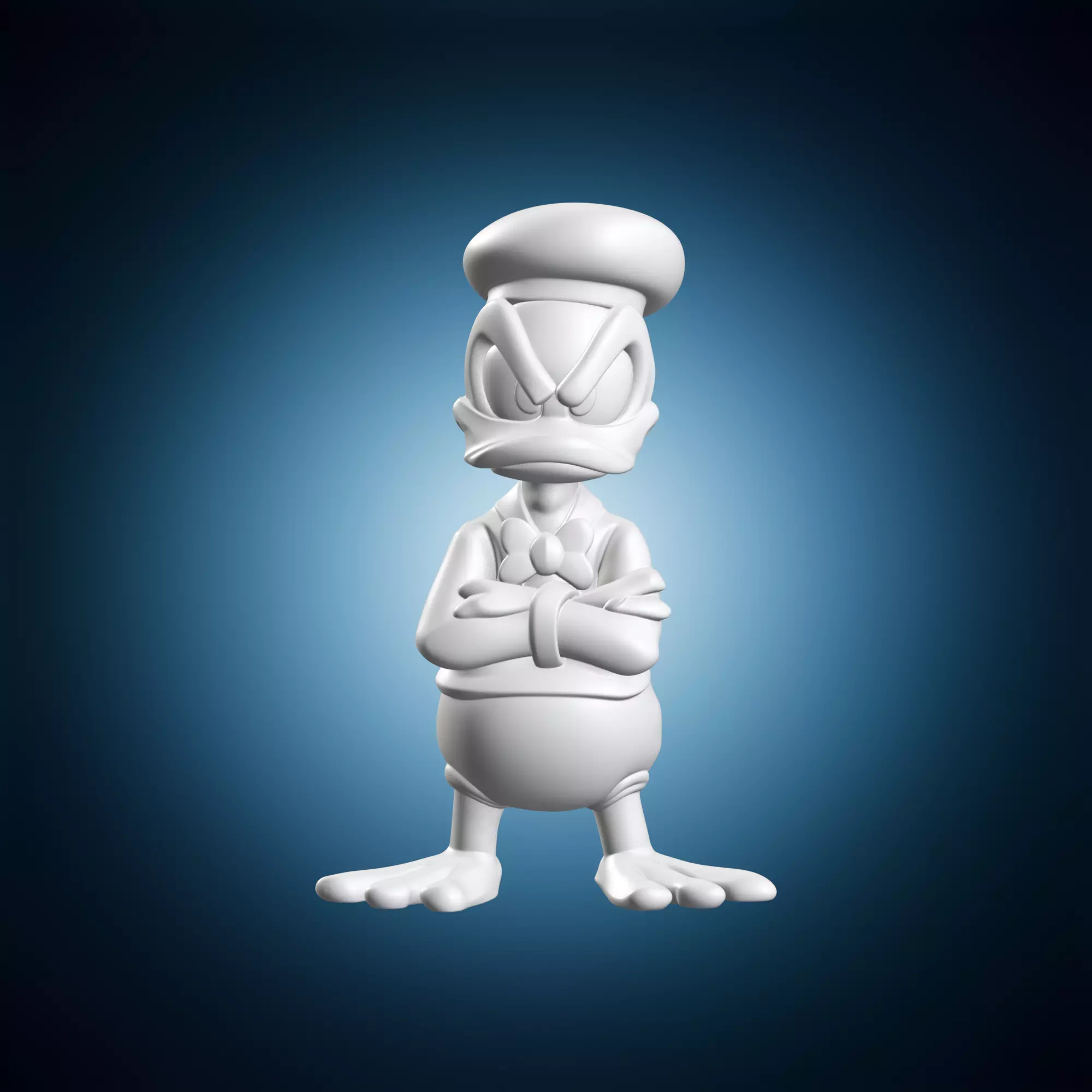 Donald Duck Angry Cartoon Statue 3D print model