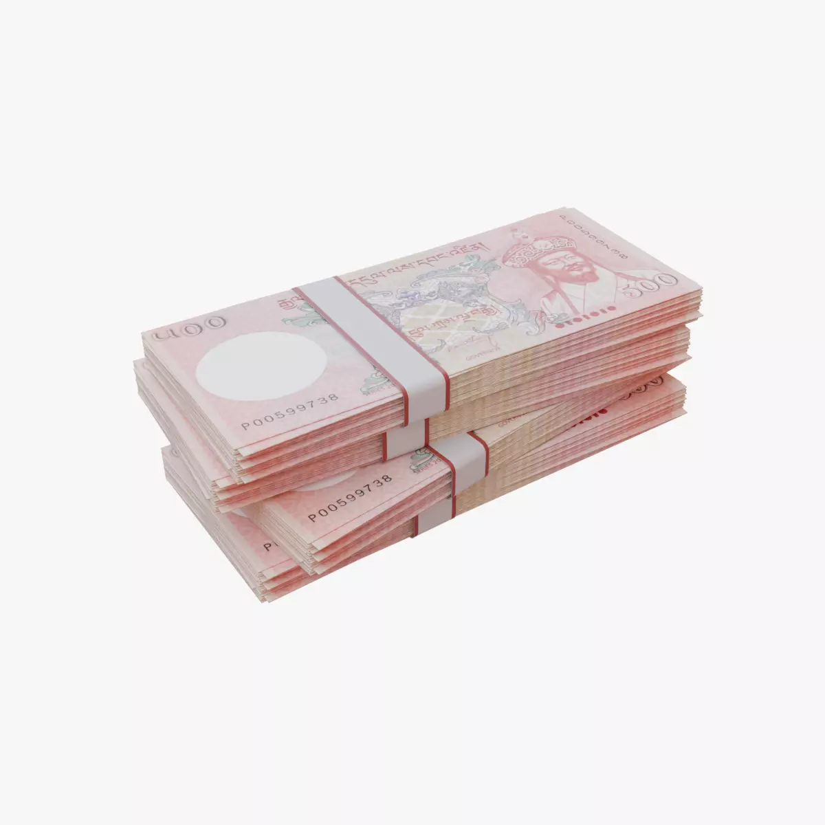 500 Bhutanese Ngultrum BTN Low-poly 3D model