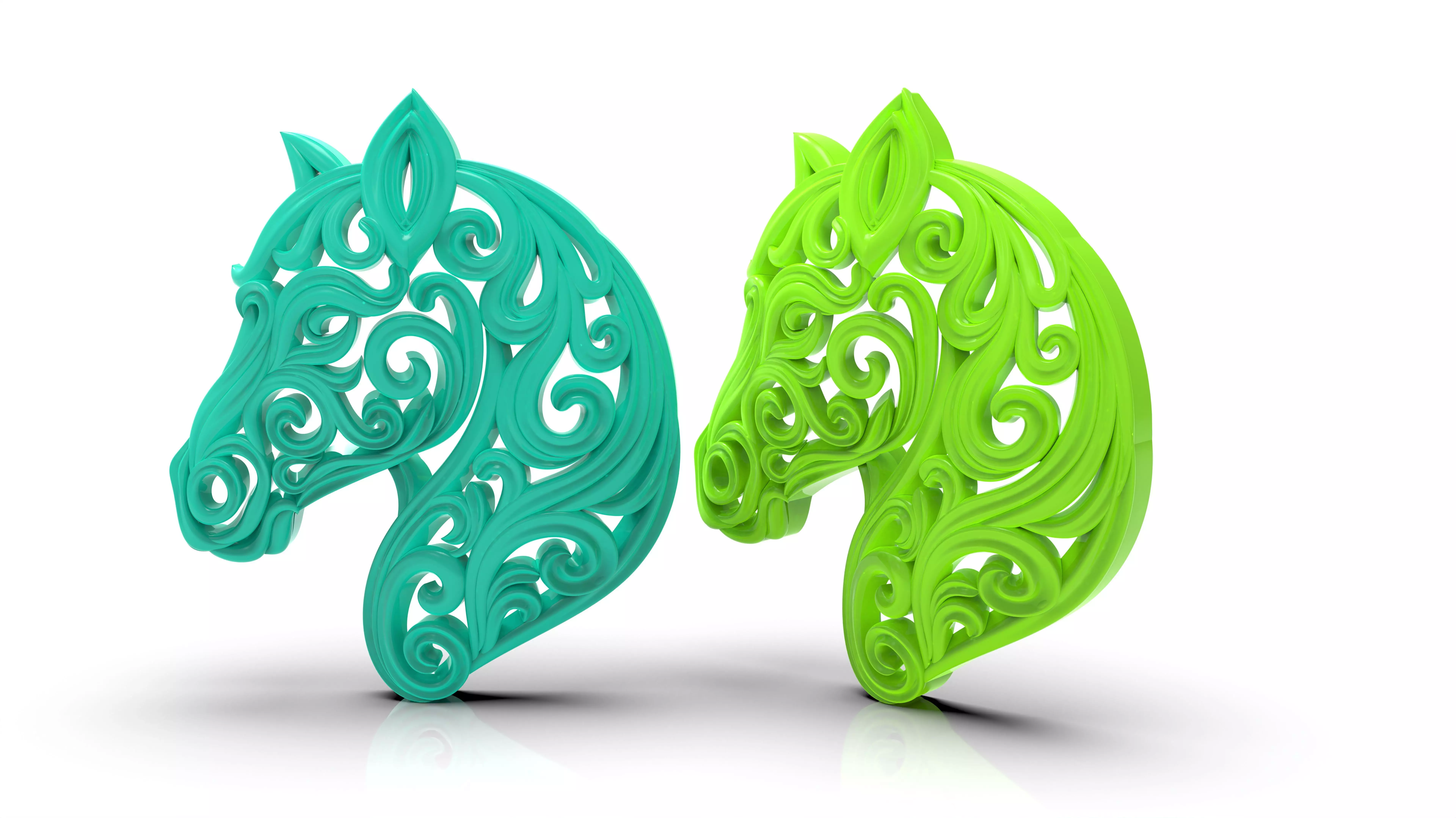 FILIGREE HORSE HEAD PRINT READY 3D MODEL 3D print model