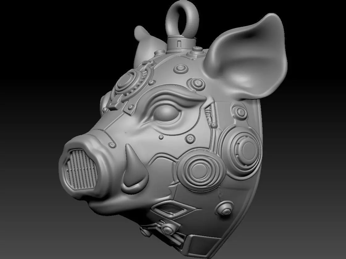 Mechanical Zodiac Pendant - Pig 3D print model