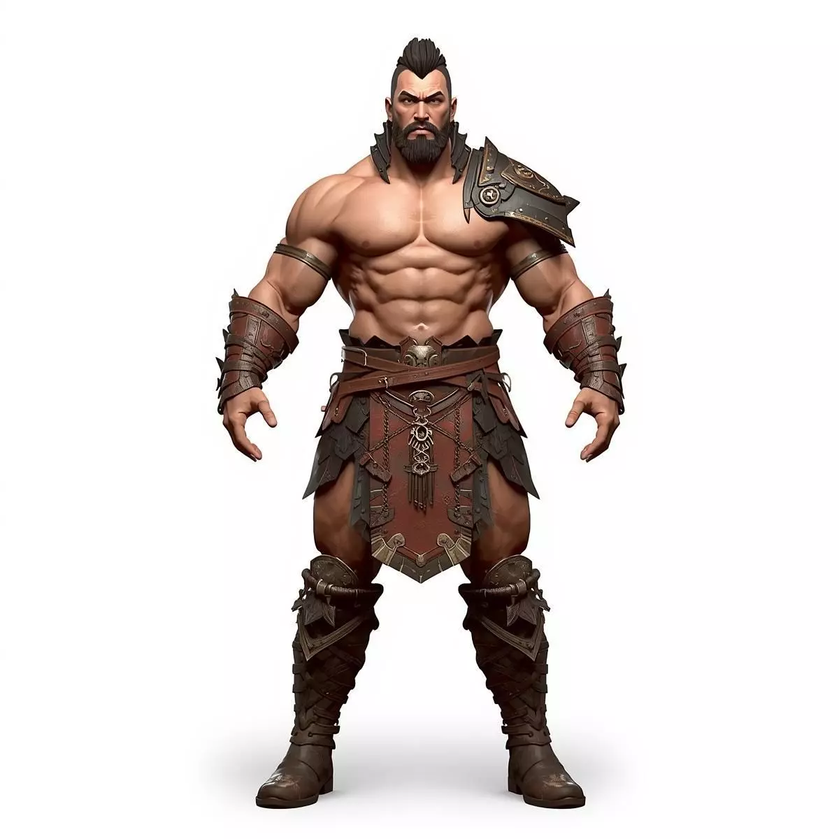 Barbarian Warrior 3D Character Model Low-poly 3D model