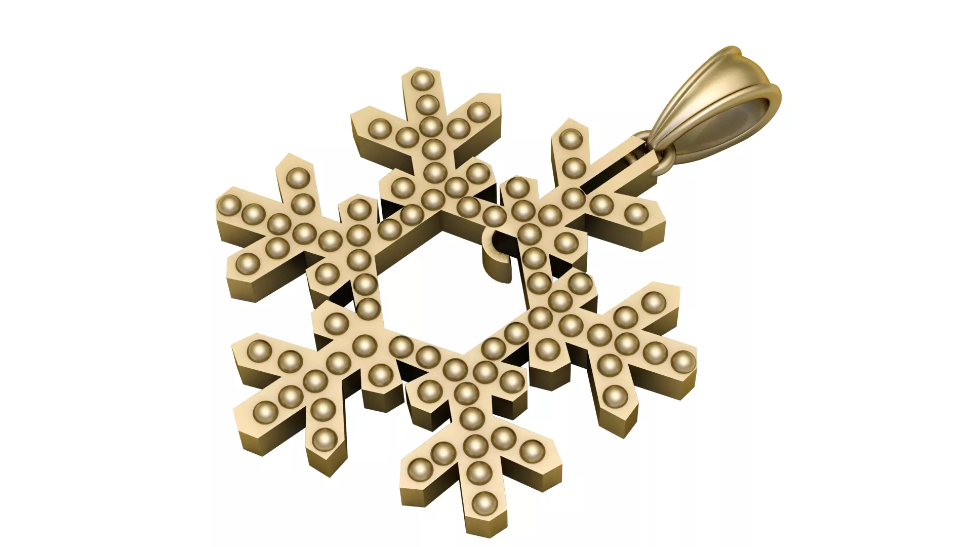 Diamond 14K Gold Winter Talisman Pendant 3D print model