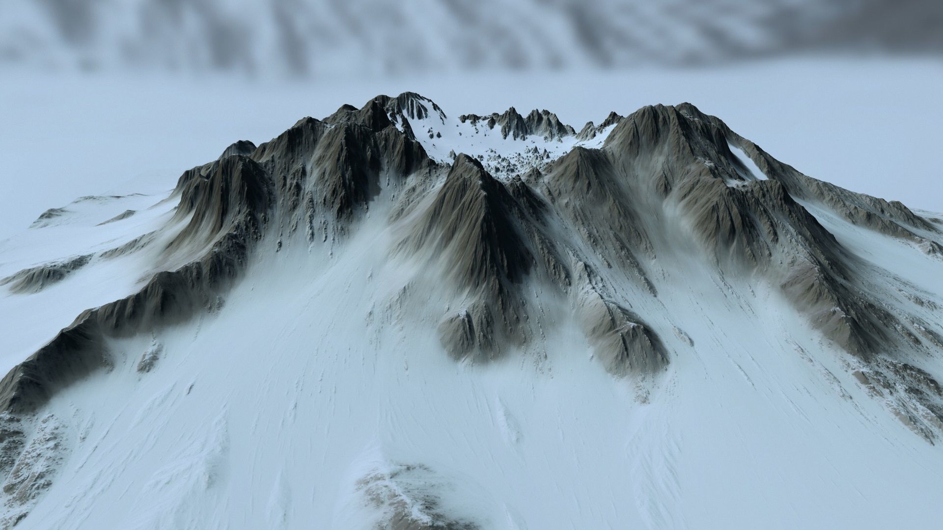 snow volcano 2 Low-poly 3D model_11