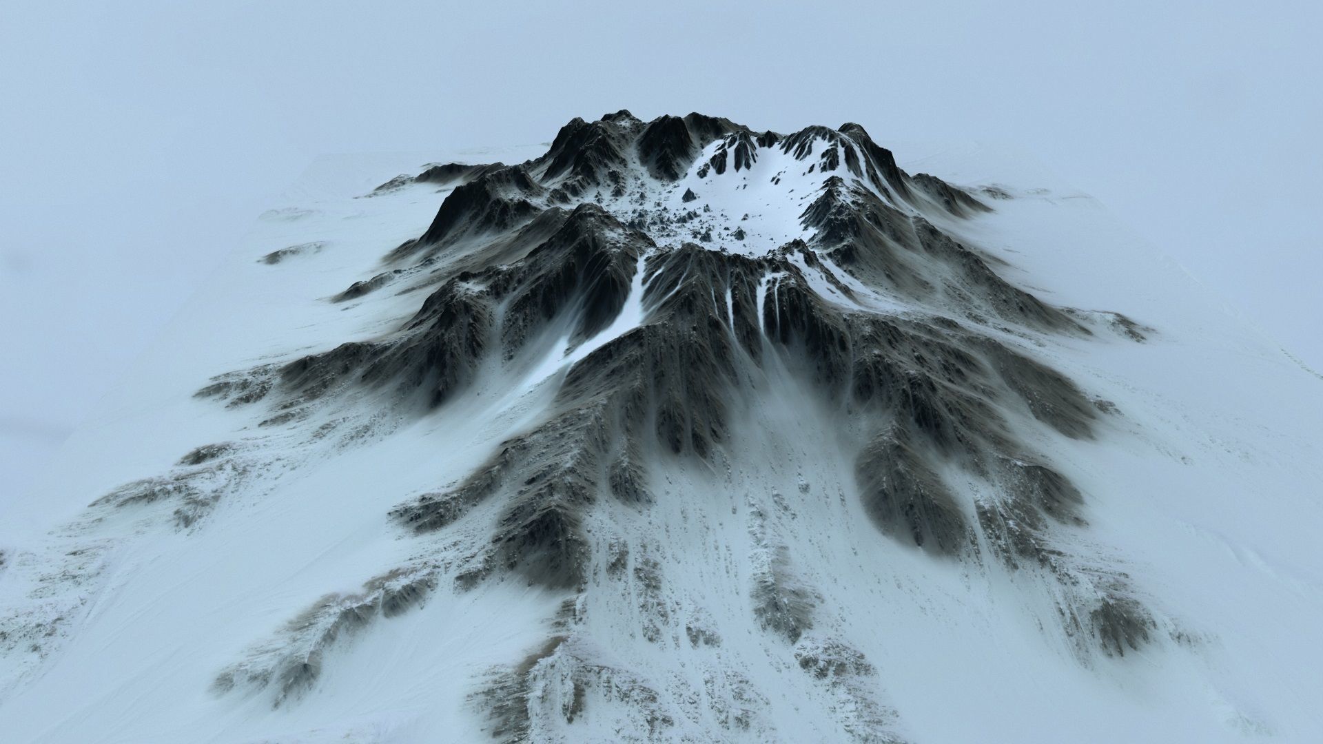 snow volcano 2 Low-poly 3D model_5