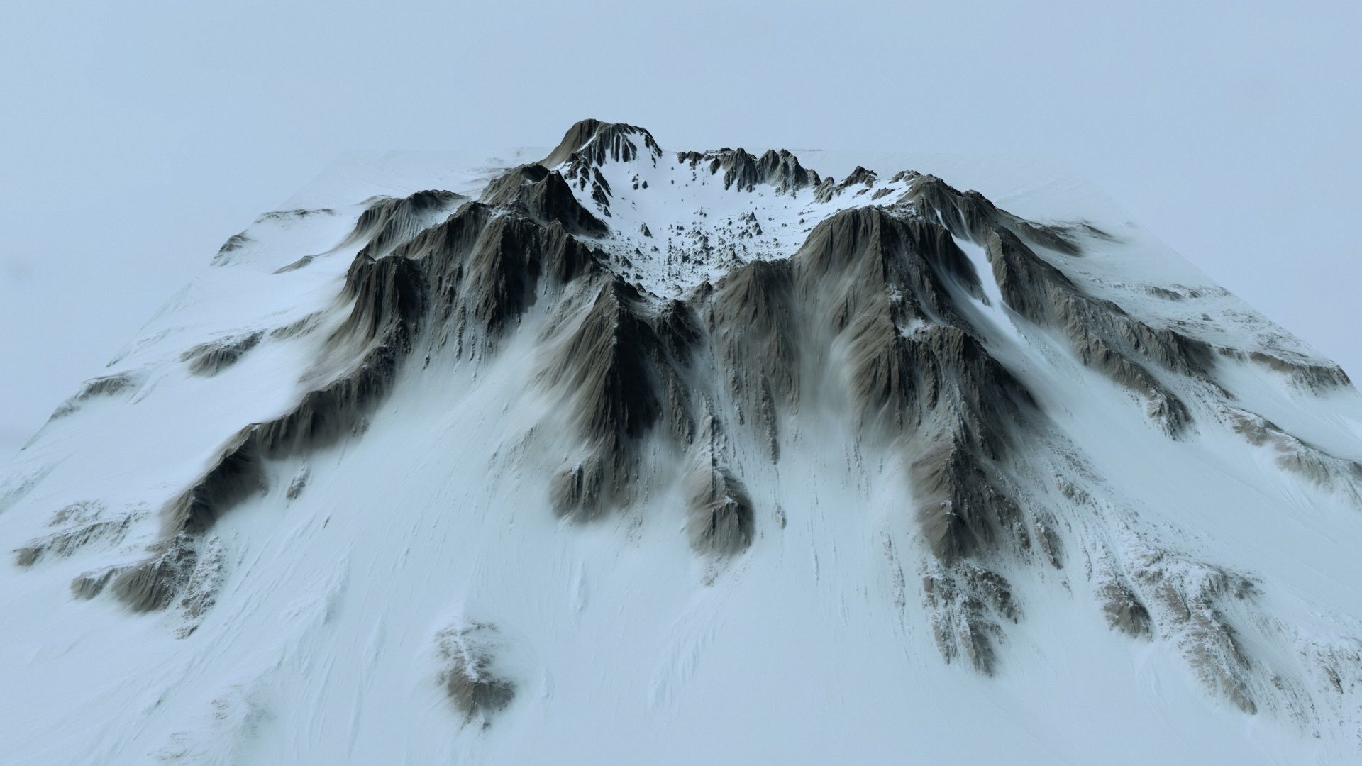 snow volcano 2 Low-poly 3D model_3