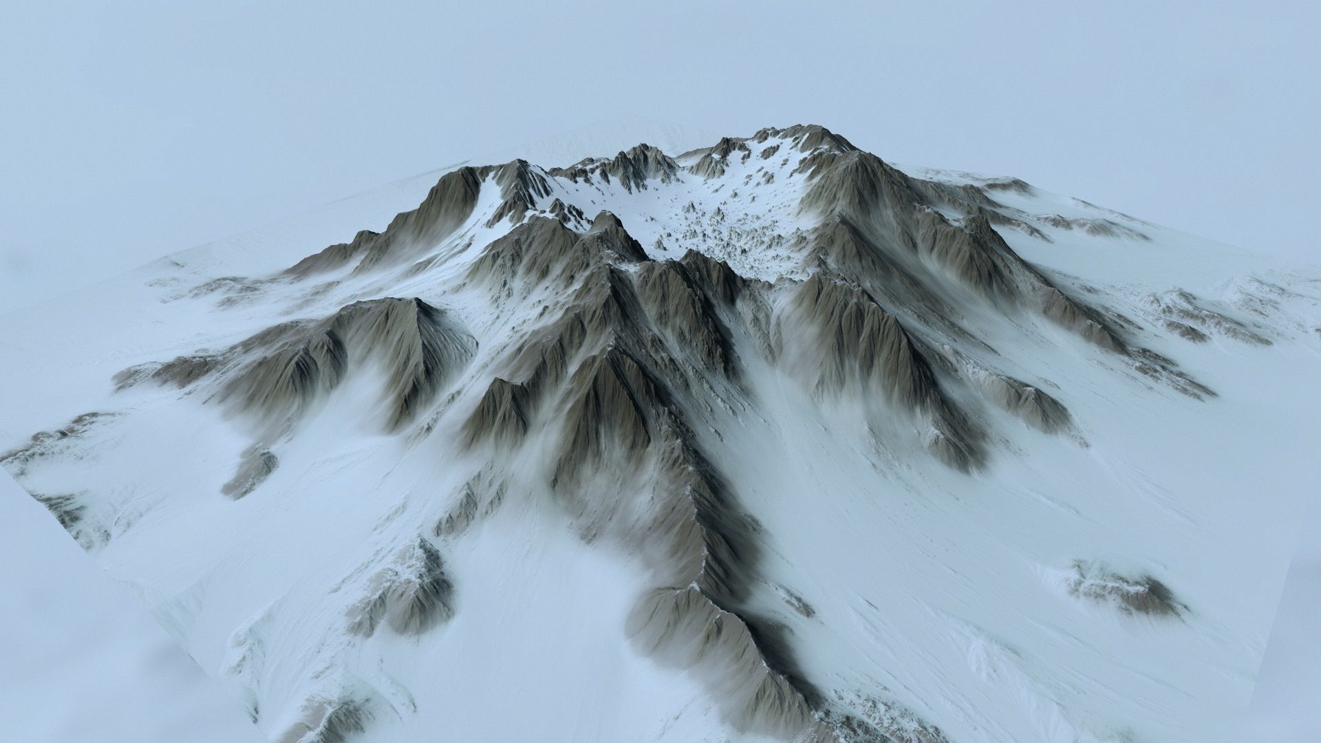 snow volcano 2 Low-poly 3D model_2