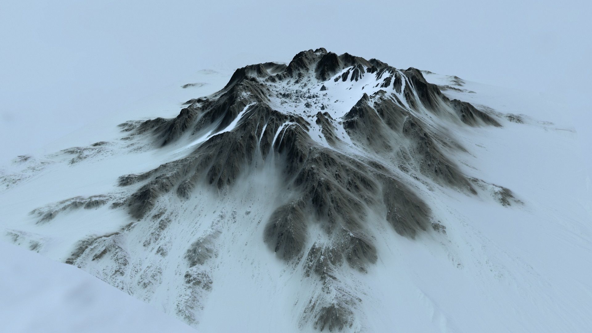 snow volcano 2 Low-poly 3D model_9