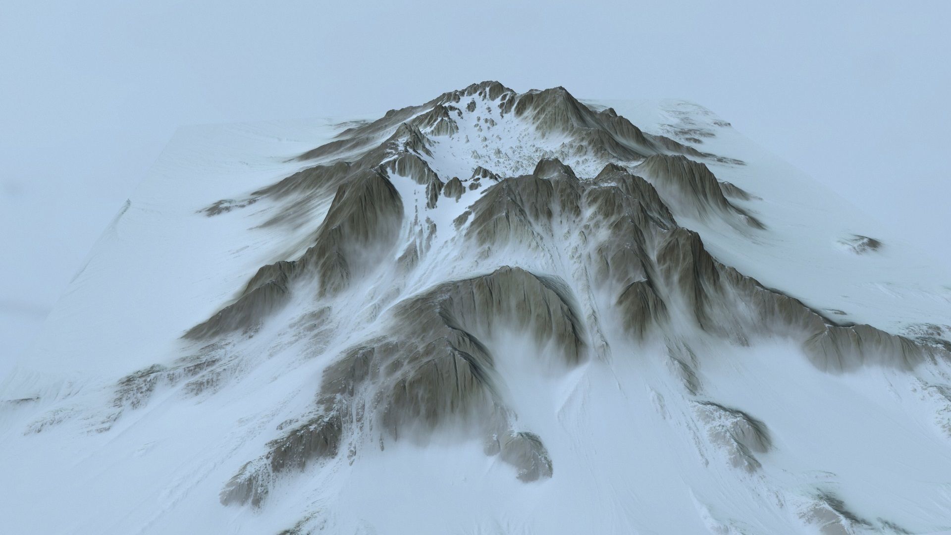 snow volcano 2 Low-poly 3D model_4