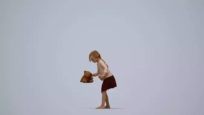00095Maud009 - Young Caucasian woman walking with children 3D model 6