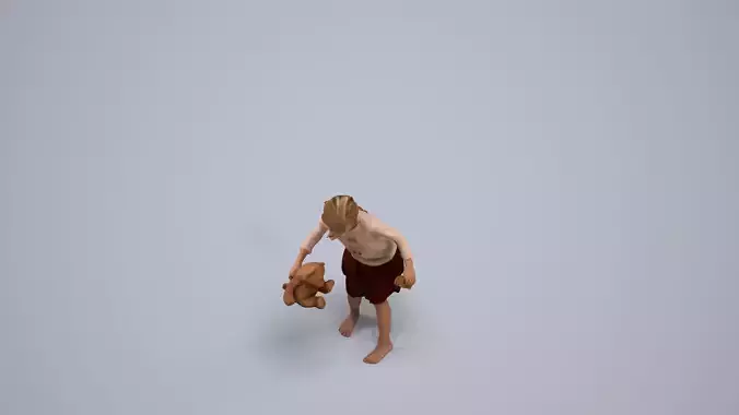 00095Maud009 - Young Caucasian woman walking with children 3D model 5