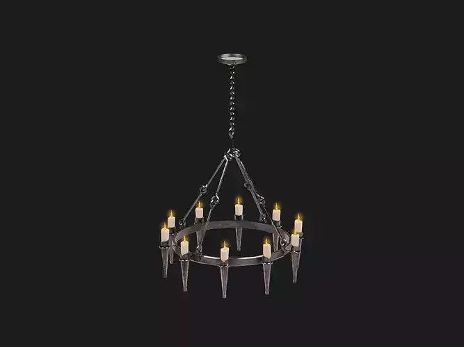 Medieval Chandelier - Game Ready