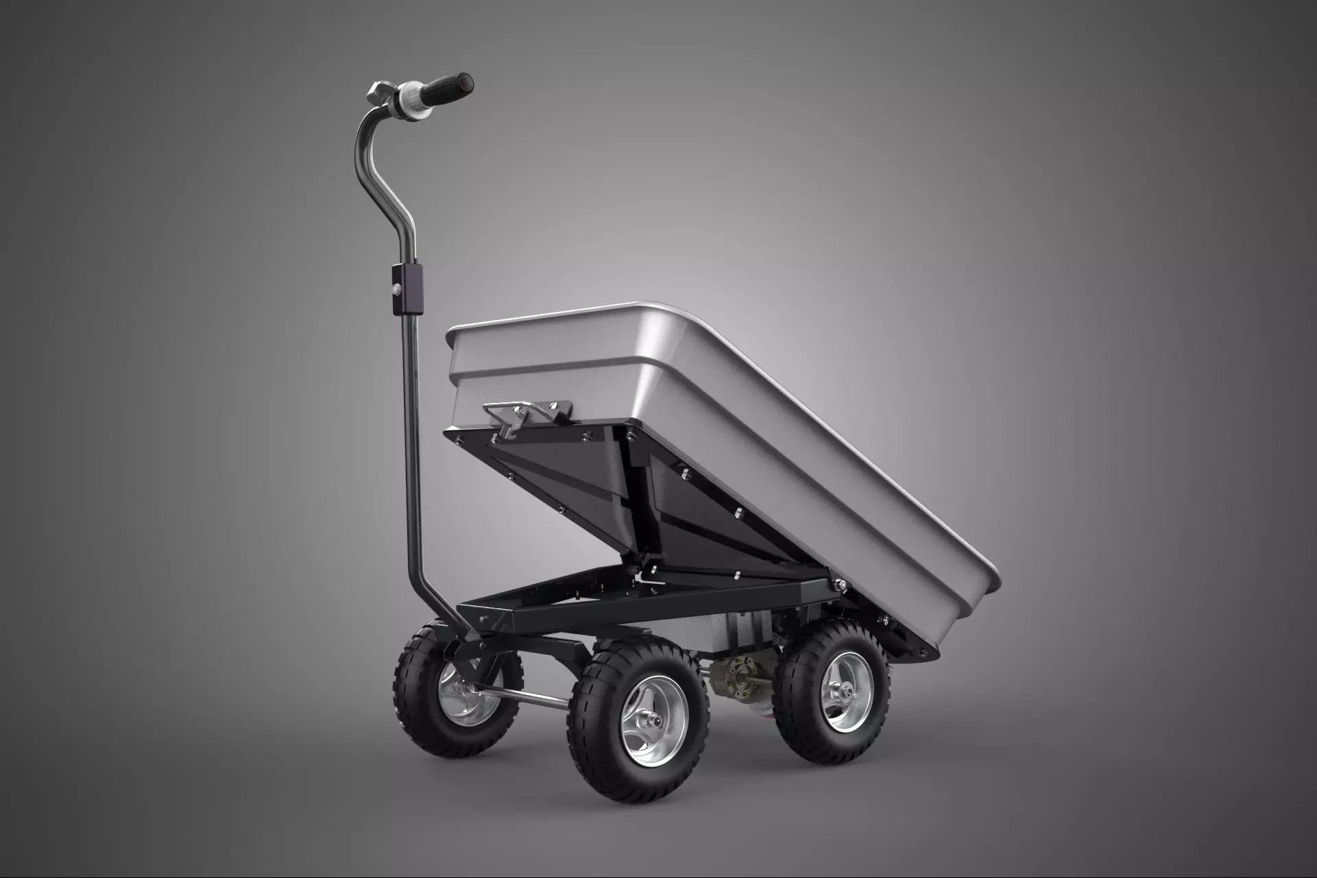 MOTORIZED PLASTIC BIN TUB TRAY GARDEN UTILITY CART WAGON TROLLEY 3D model