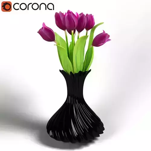 Vase with Tulips 3D model