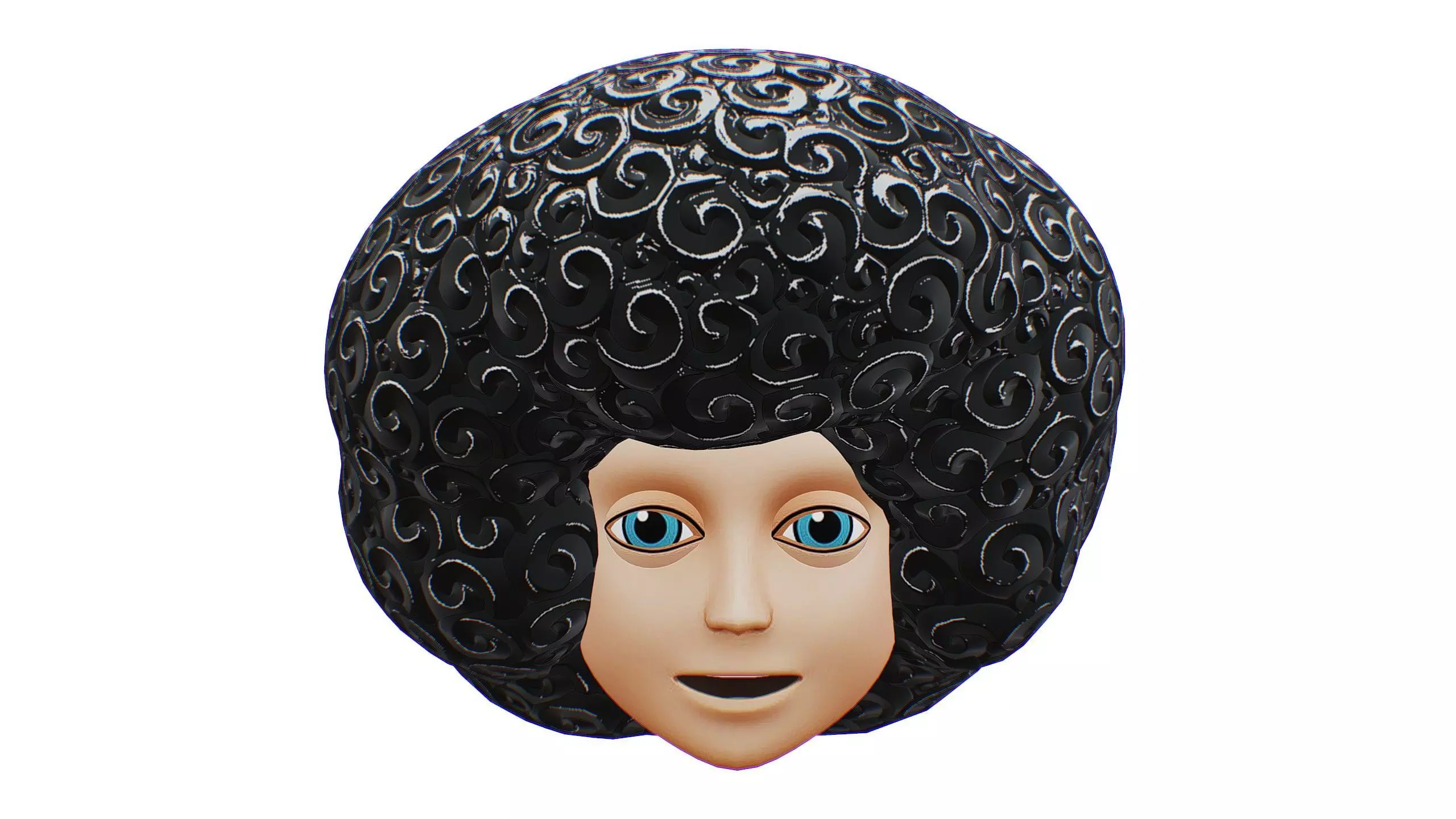 Afro Black Hairstyle - Unisex Clown Hair -Cute Wig - Haircute Low-poly 3D model