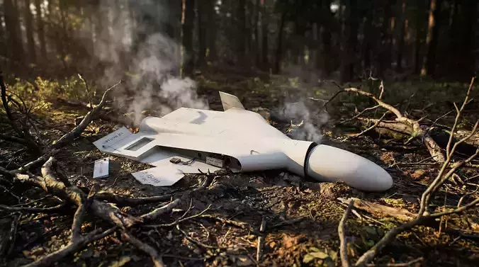 crashed Shahed-136 kamikaze drone after its fall