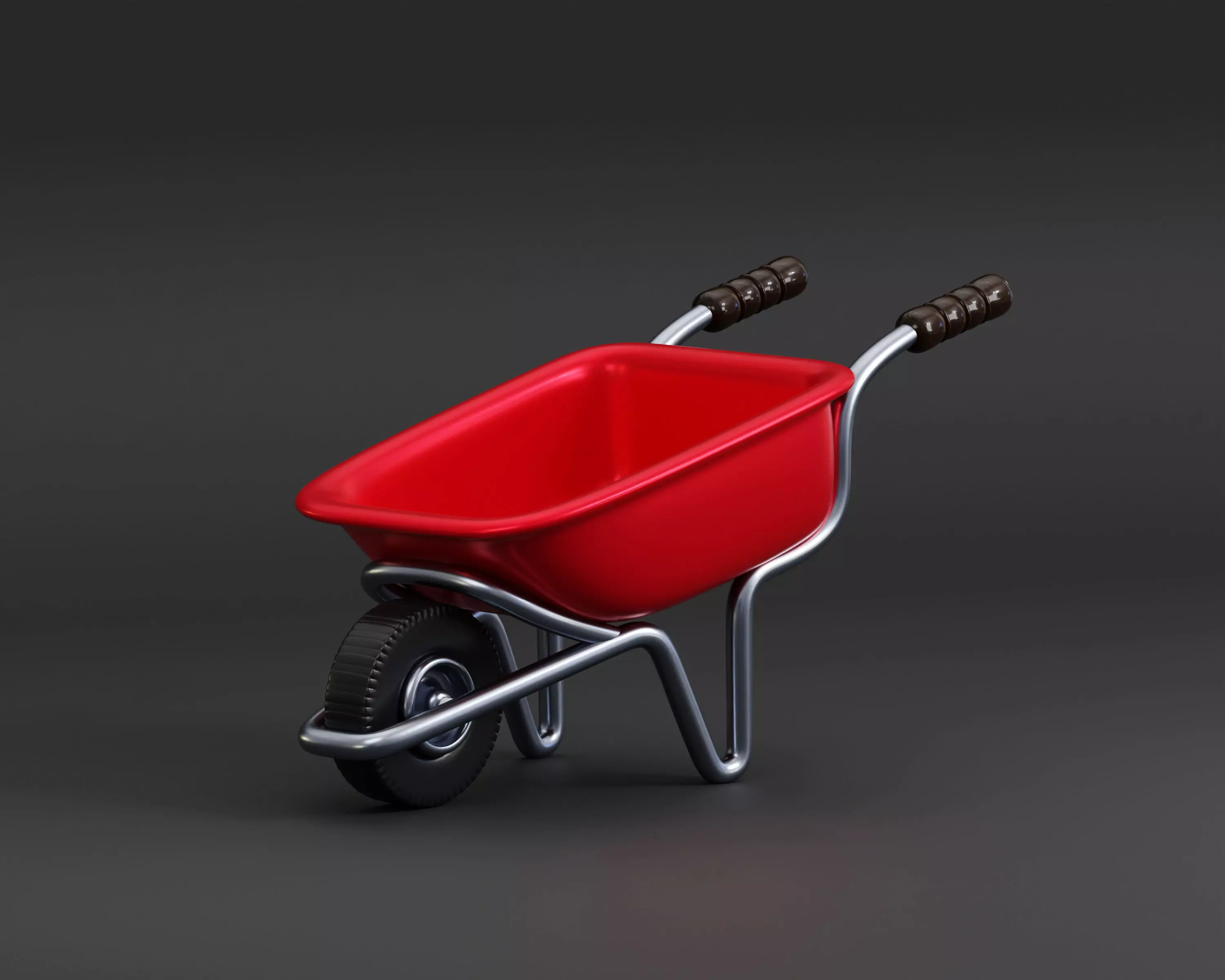 Construction Wheelbarrow Low-poly 3D model