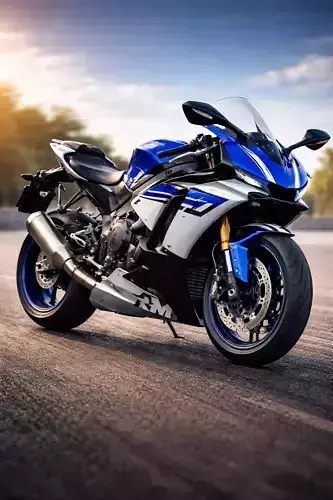 Yamaha YZF R1 Super Sport Motorcycle 3D Model