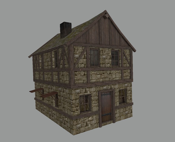 Medieval Town Building 2 3D model