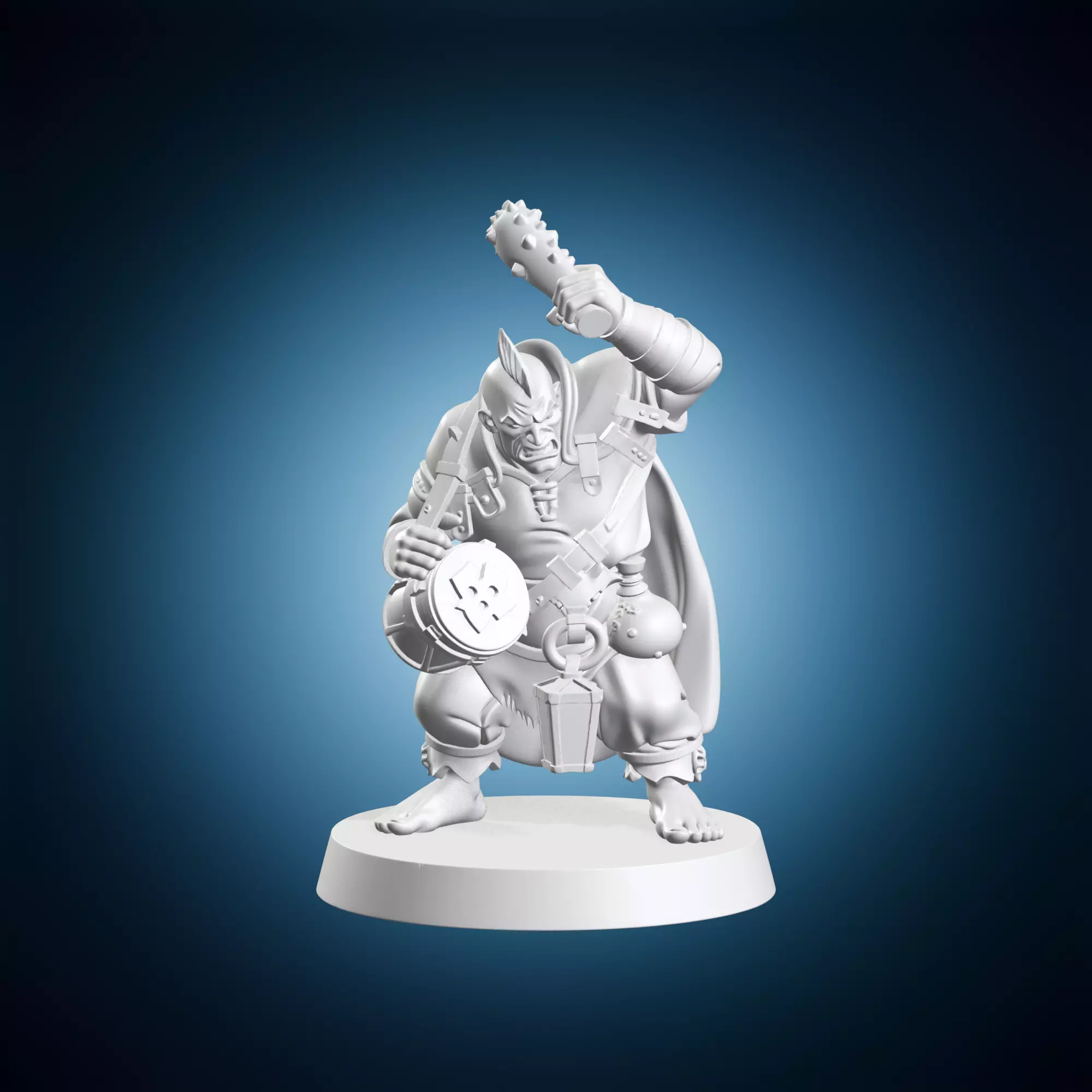 Ogre Wardrummer DnD Miniature 3D print model