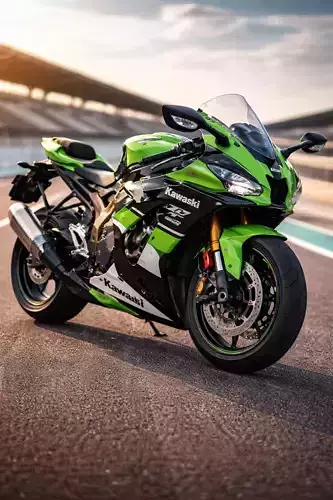 Kawasaki Ninja ZX 10R Low Poly Super Sport Bike