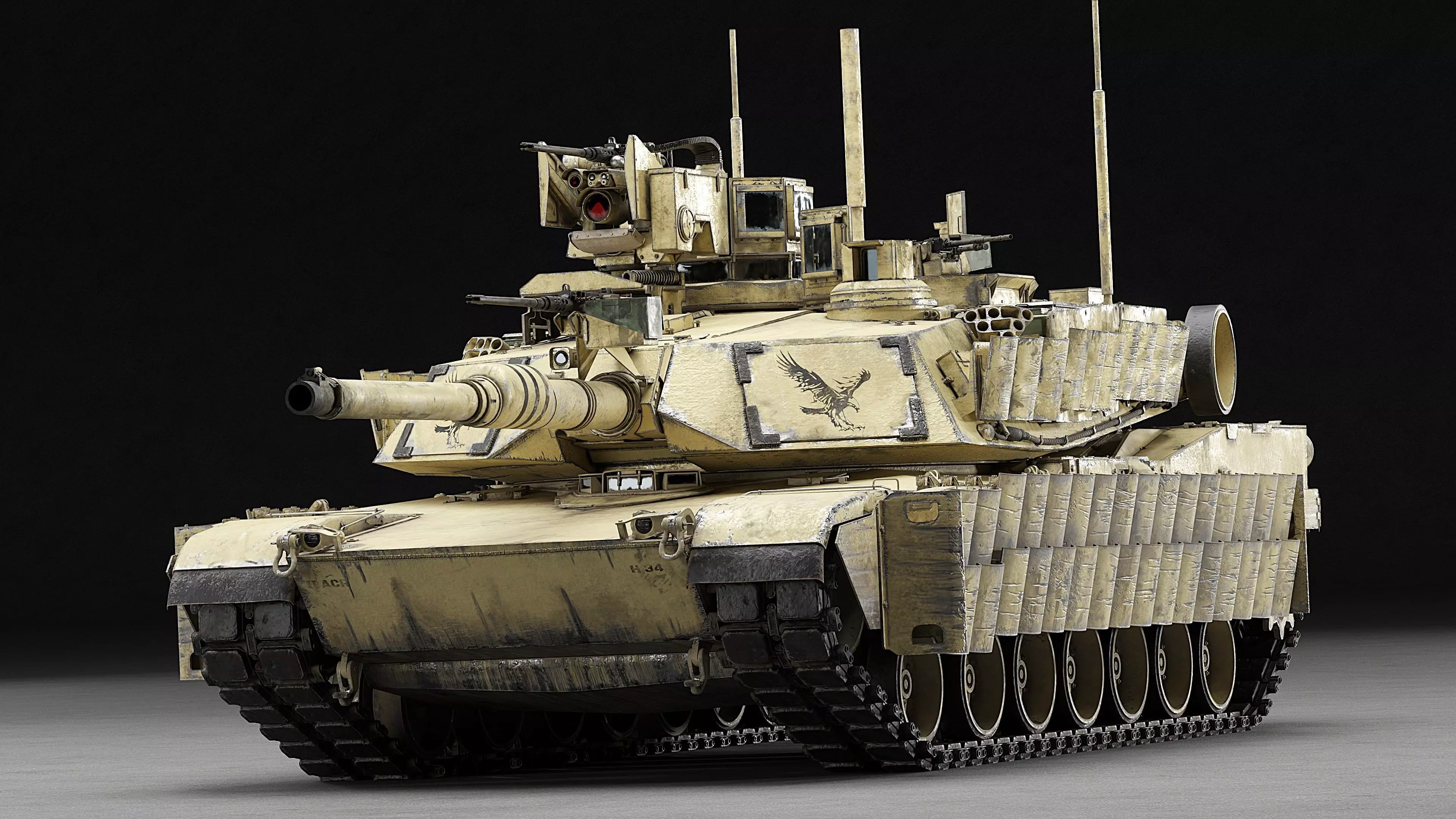 M1A2 SEP v2 Abrams Remake With 11 Camo and Mine Trawl 3D model