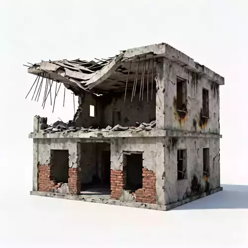 The Scorch-Point Realistic Ruined Building 3D Model