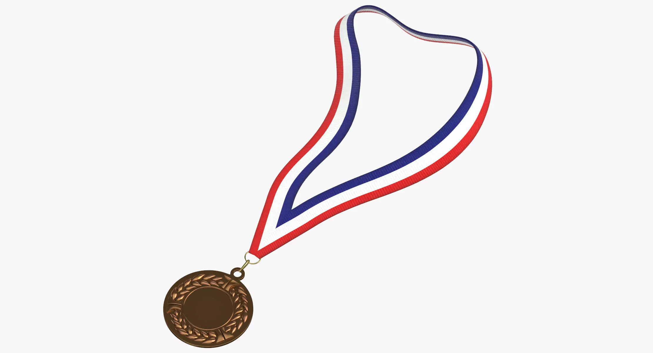 Olympic Style Medal 01 Bronze Laying 3D model