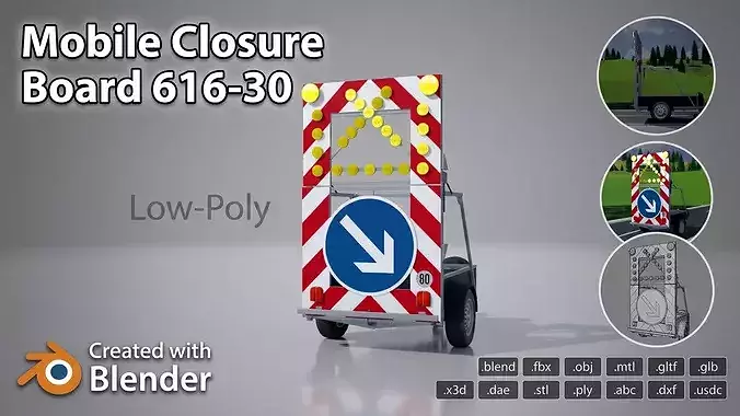 Traffic Sign 616-30 Mobile Barrier Sign Right 3600 x 2200