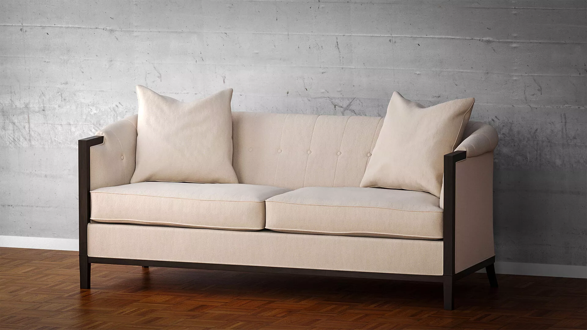 Ethan Allen Mont Rose Exposed Wood Sofa 3D model